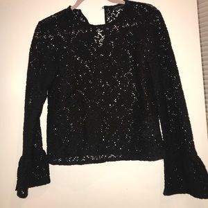 Zara Black lace top with belle sleeves
